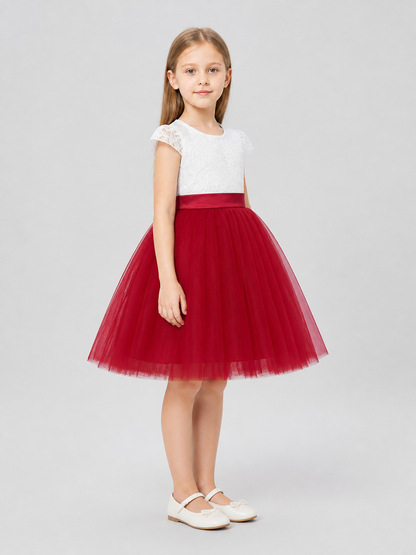 Children's Princess Dress with a Full Skirt and Bow side view