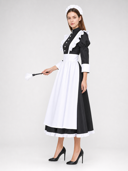 Cosplay Costume: Black-and-White Dress with Apron