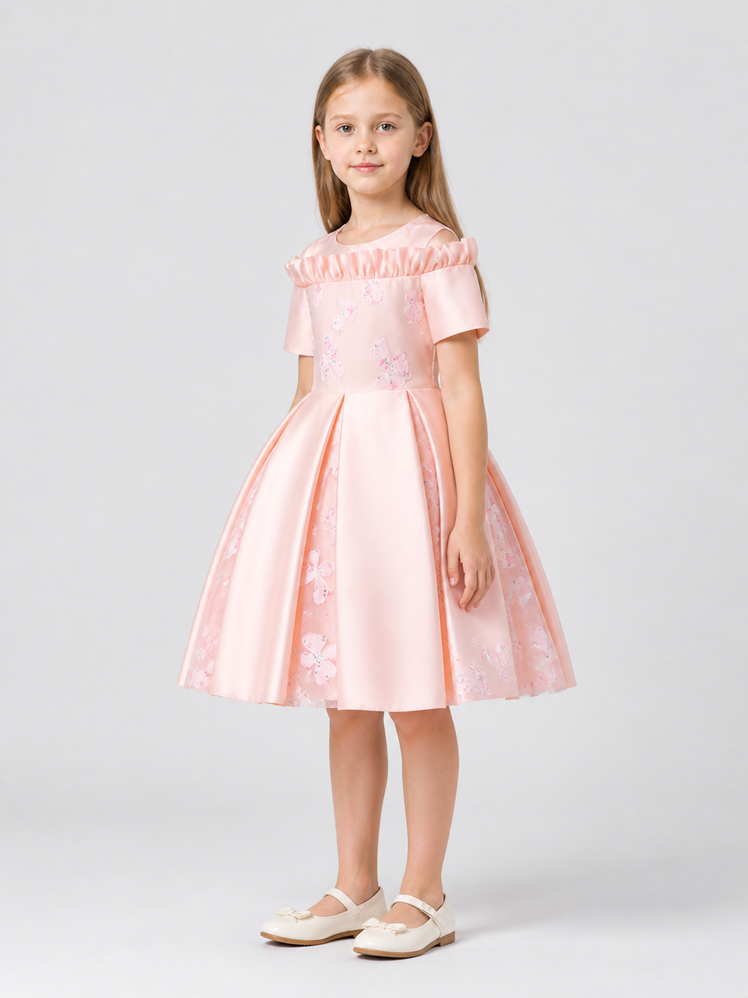 Full Princess Party Dress, Pink, Ages 4–7 side view