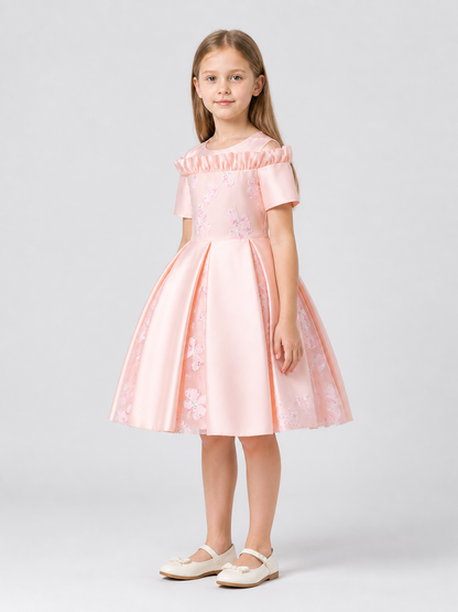 Full Princess Party Dress, Pink, Ages 4–7 side view
