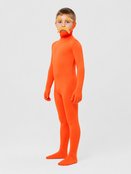 Orange Hooded Halloween Jumpsuit Costume side view