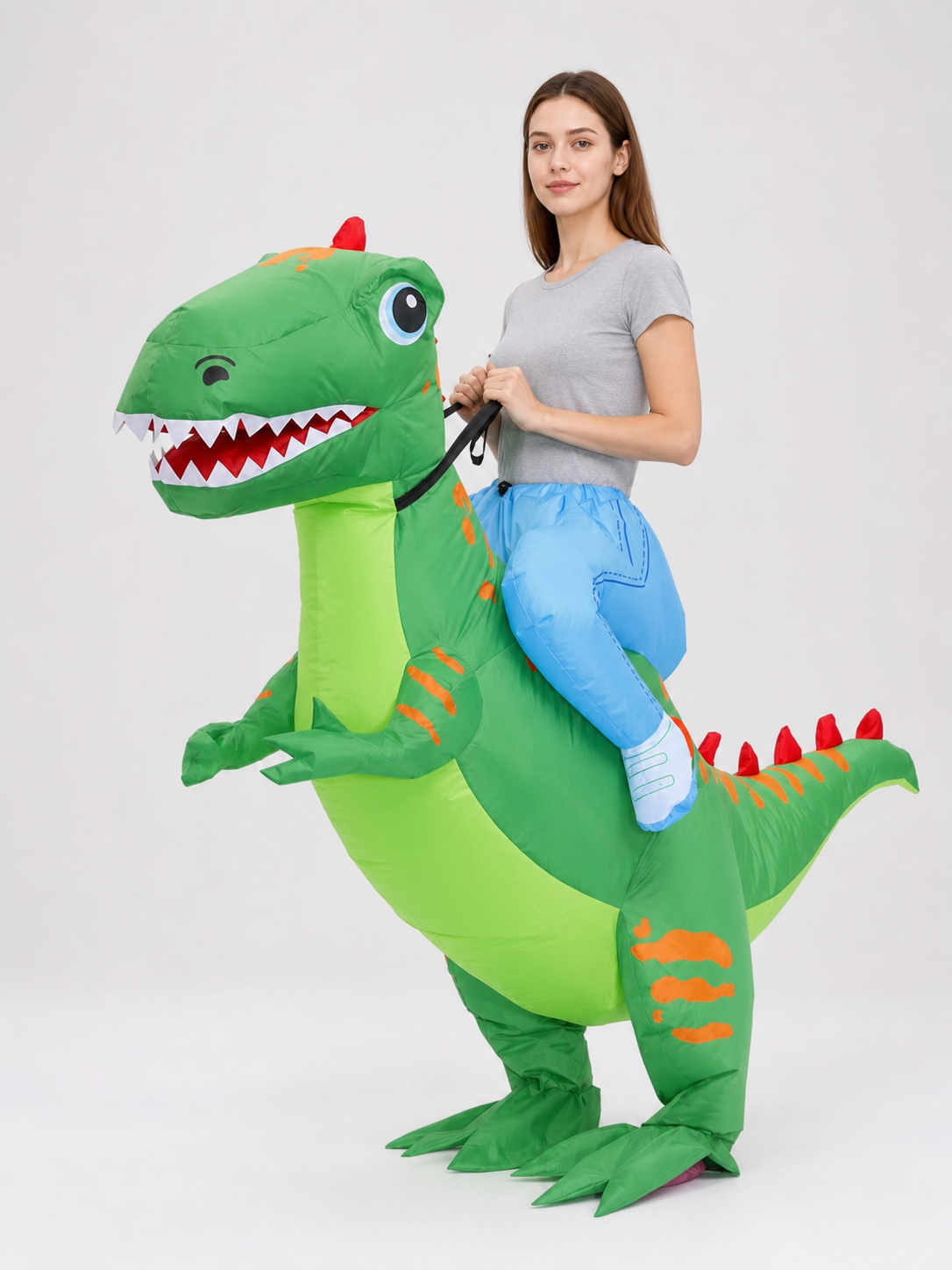 Inflatable dinosaur costume for parties and shows