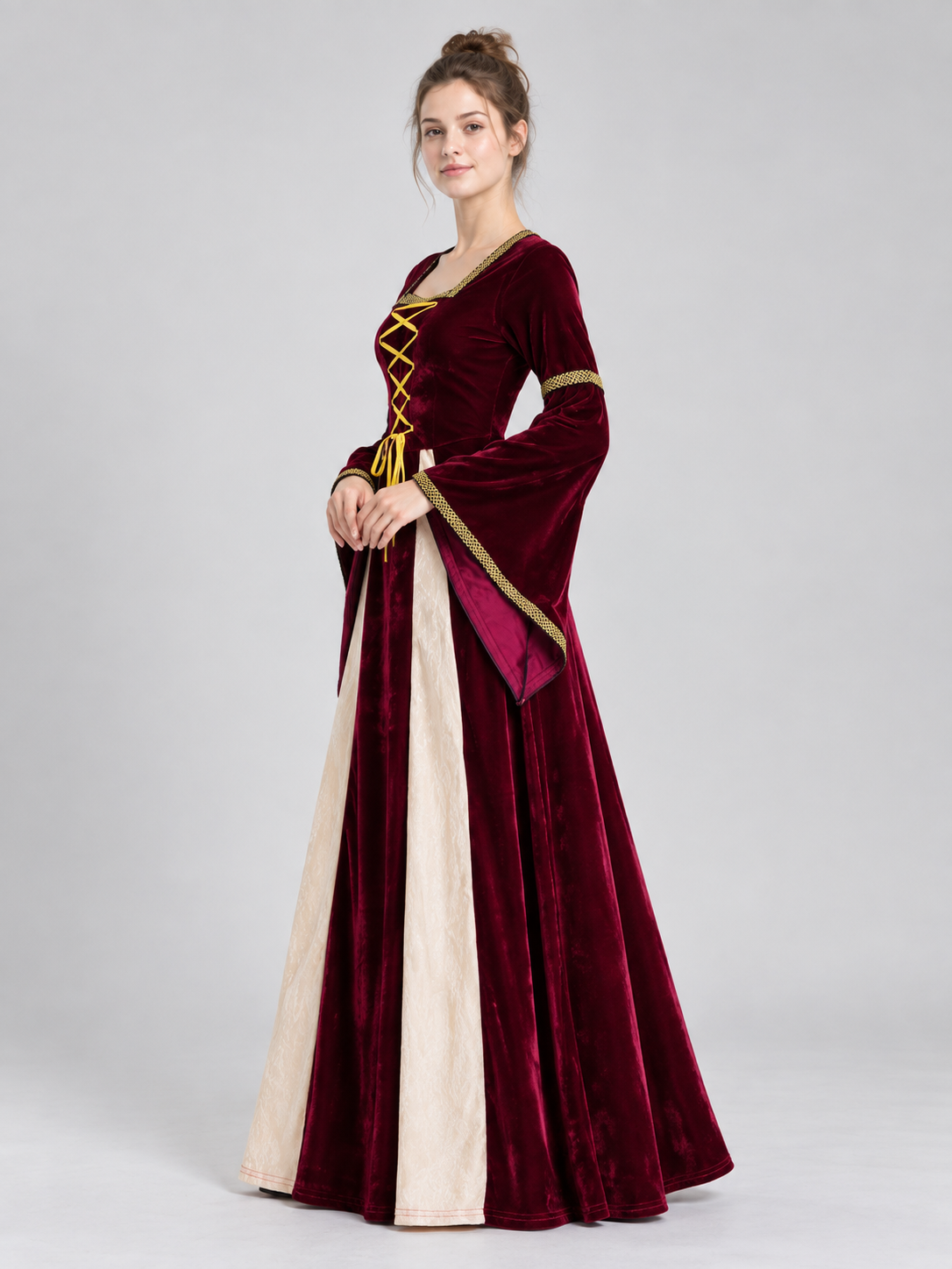Medieval-Style Lace-Up Carnival Dress