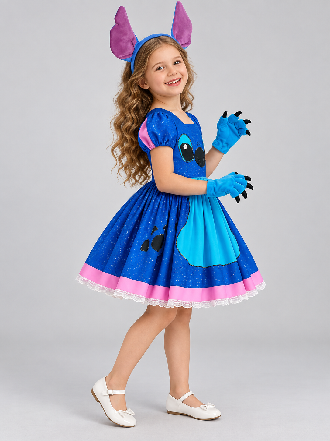 Kids' Carnival Dress with a Fluffy Skirt and Print