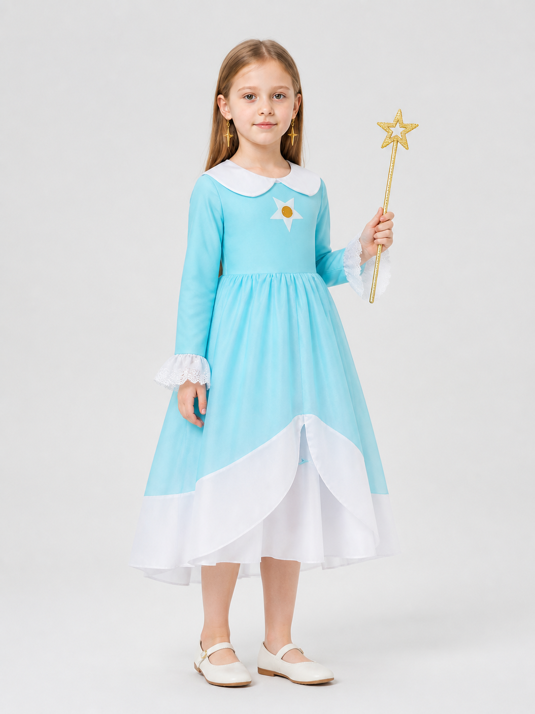 Children's Princess Costume with Star Pattern for Halloween side view