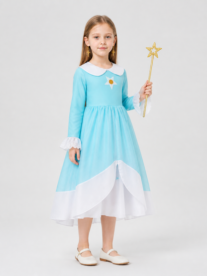 Children's Princess Costume with Star Pattern for Halloween side view