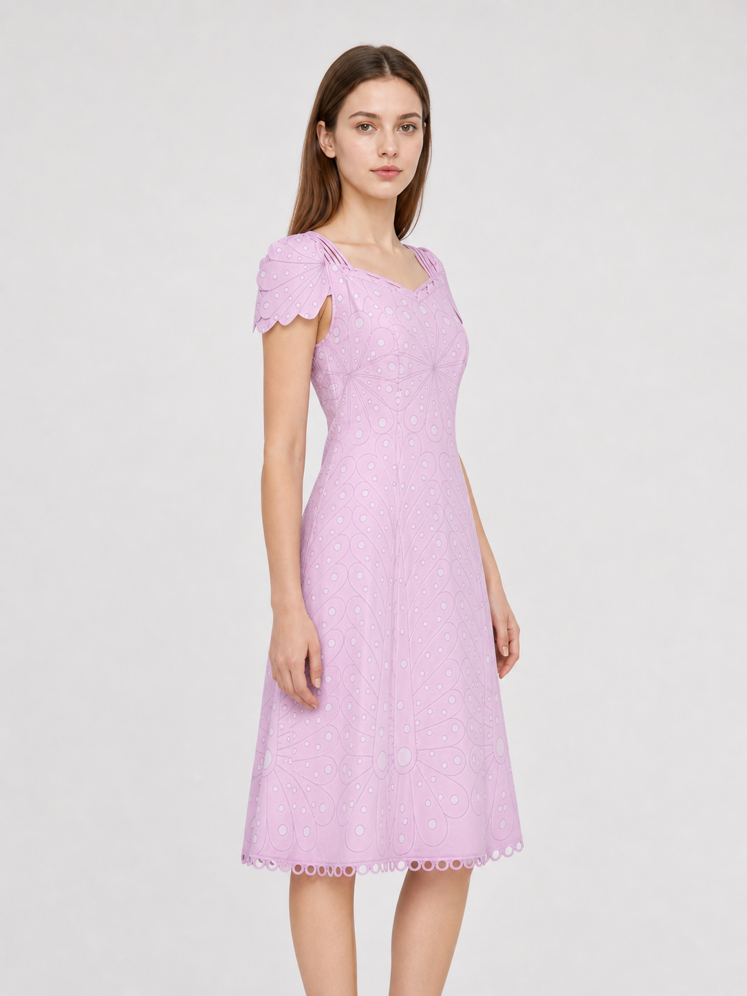 Pink Cosplay Dress with Bow and Pattern