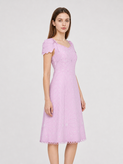 Pink Cosplay Dress with Bow and Pattern