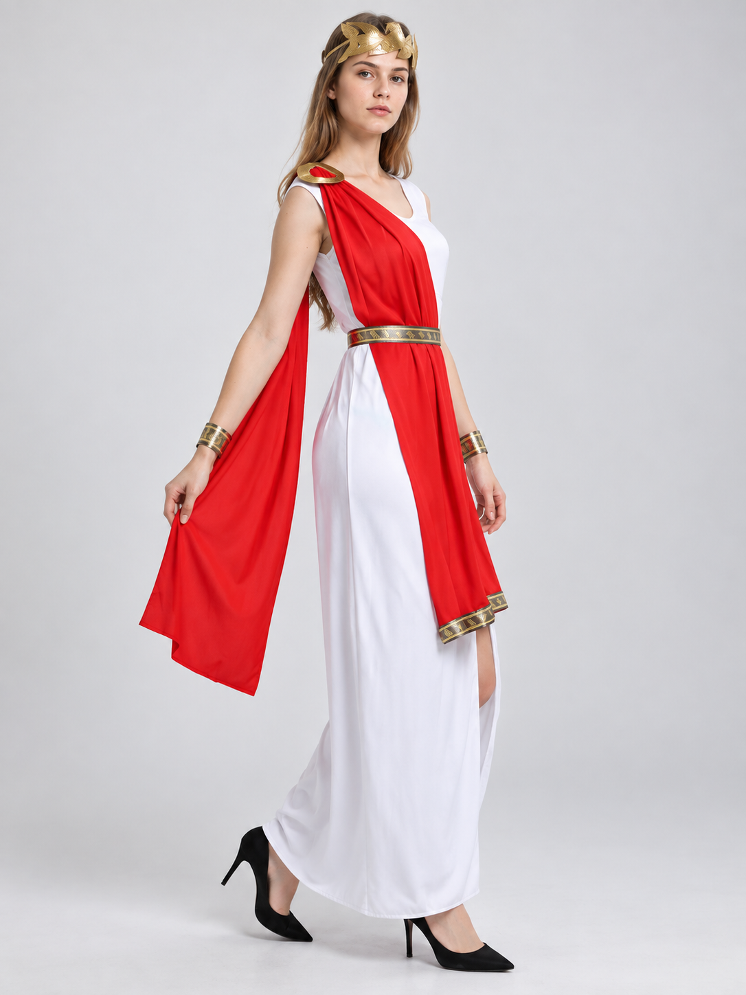 Carnival Costume with Asymmetrical Dress and Draping