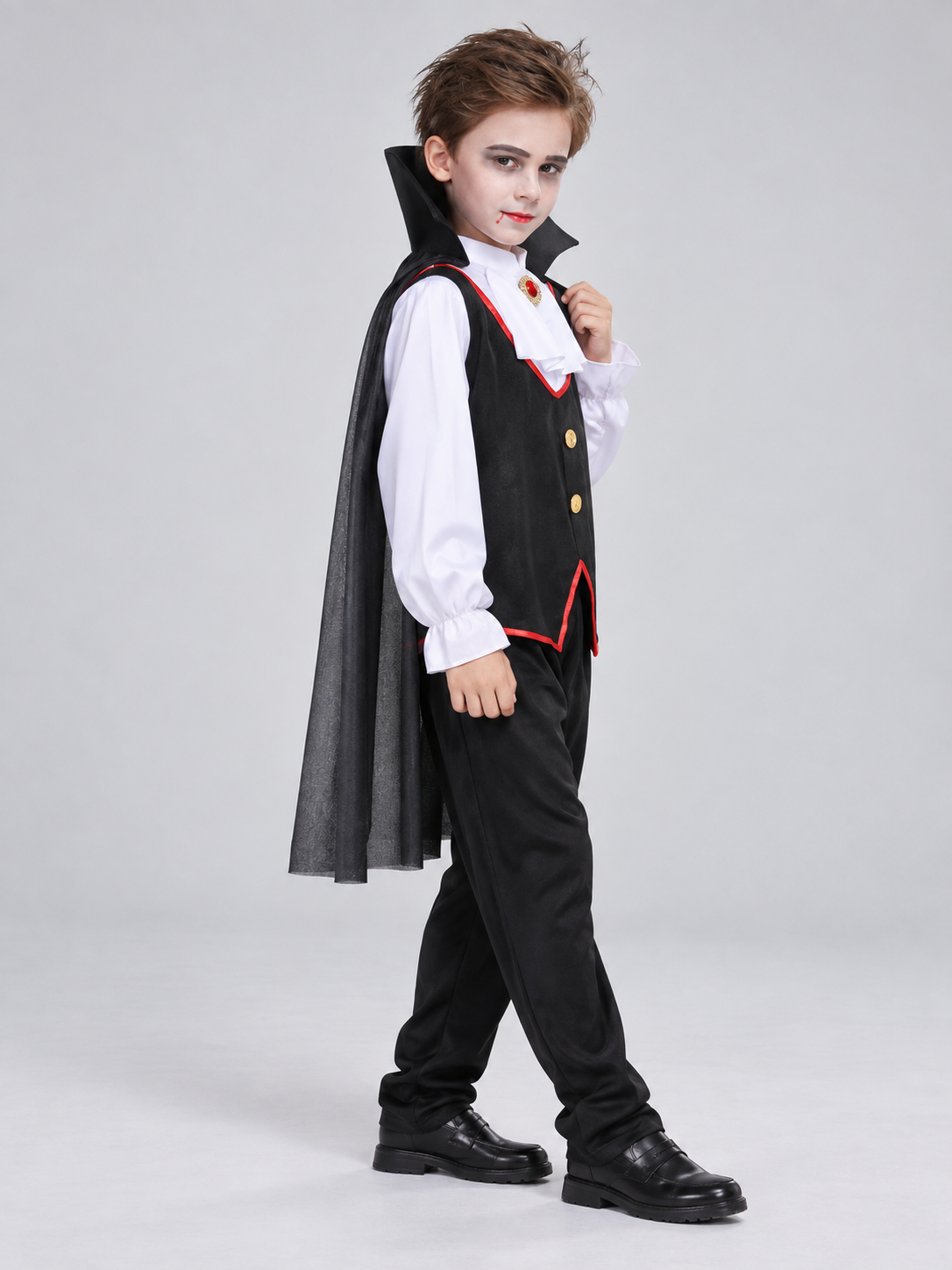 Children's Vampire Costume with Cape side view