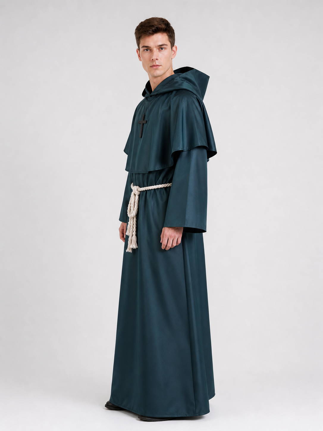 Medieval hooded costume robe for cosplay