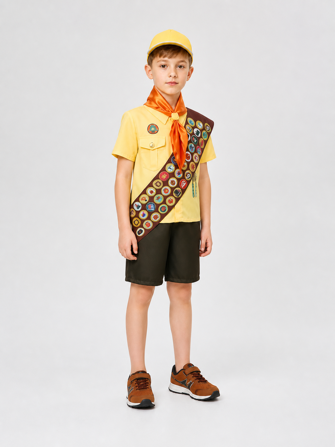 Russell Costume from the Animated Film Up, Cosplay Set side view