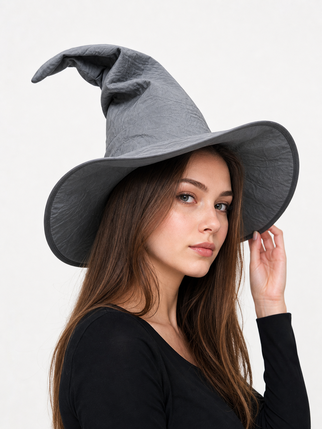 Dark Gray Carnival Witch Hat for Halloween