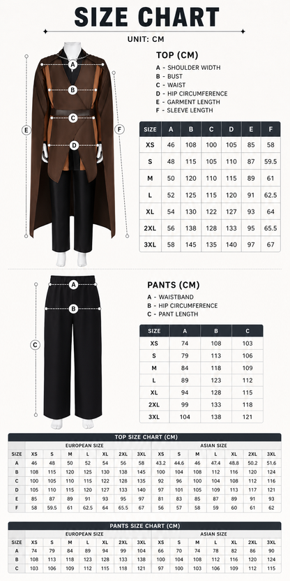 Medieval Character Cosplay Costume Set, 4-Piece Brown Cape, Black Inner Garment, Belt And Pants, Role Play Stage Outfit