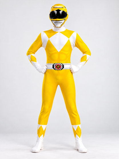 Yellow Superhero Costume for Kids and Adults