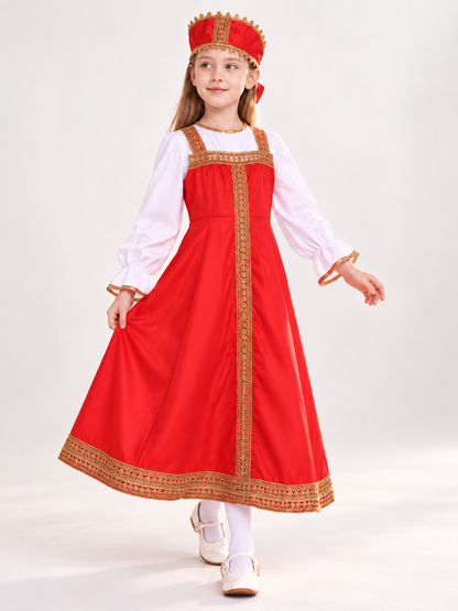 Long Carnival Dress with Headpiece size guide