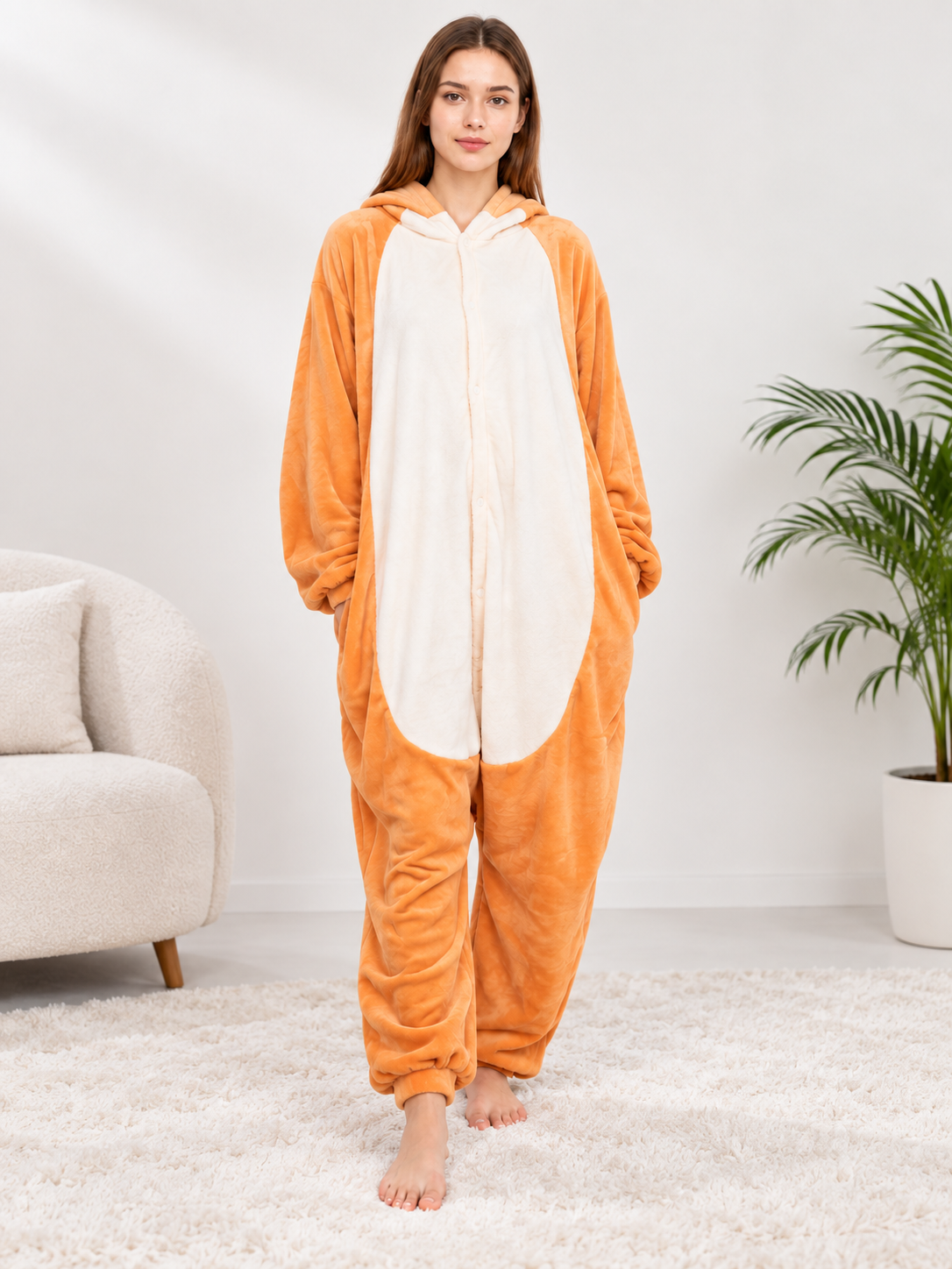 Flannel Hooded Kigurumi Pajama with Tail size guide
