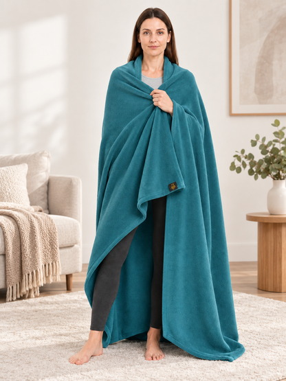 Reversible Fleece Blanket with Contrast Binding size guide