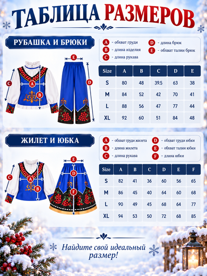 Kids' Stage Costume Sundress Russian Folk Style Blue
