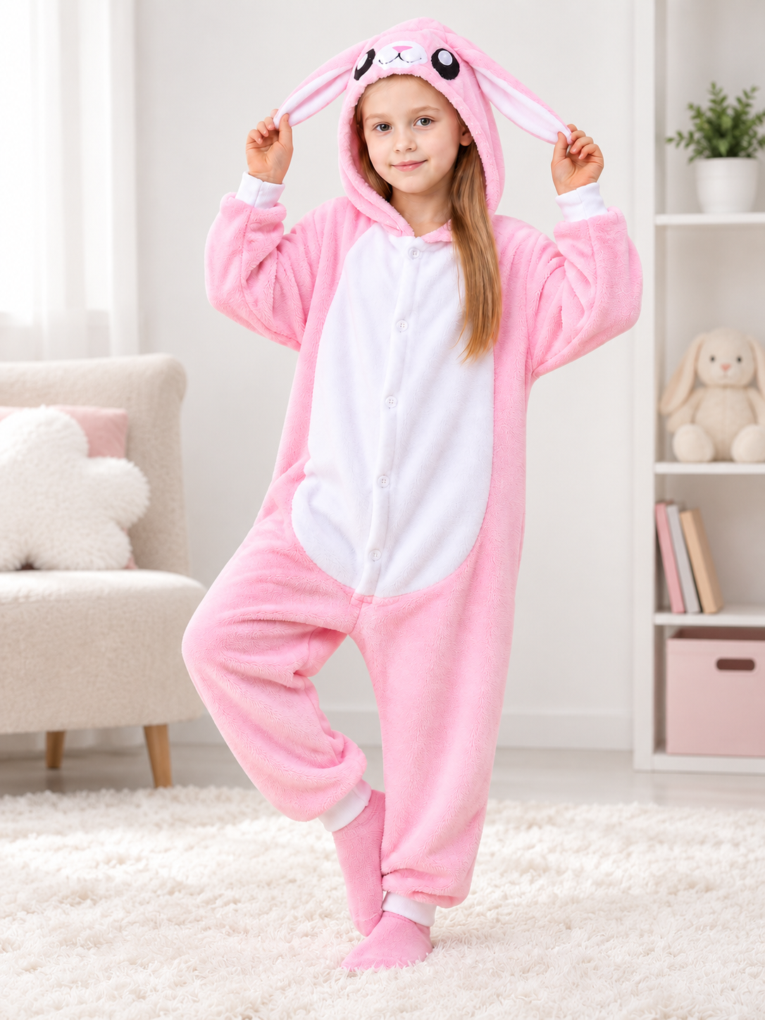 Flannel Hooded Pajama Jumpsuit