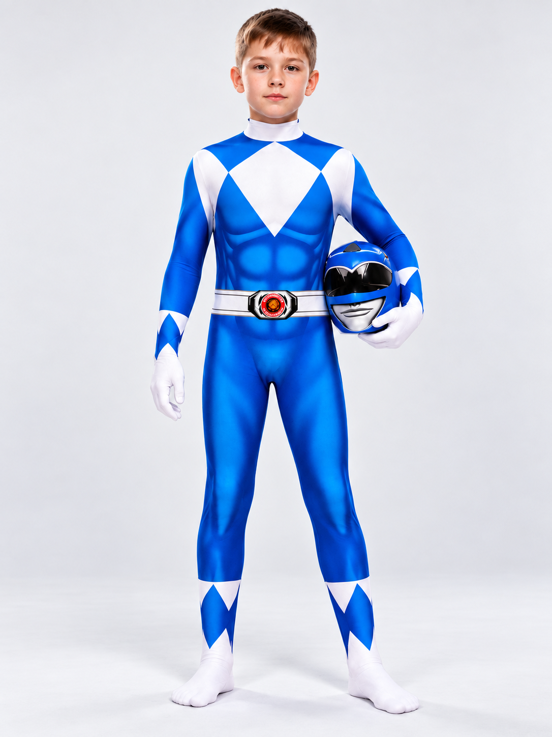 Kids' Blue Cosplay Carnival Costume with Helmet