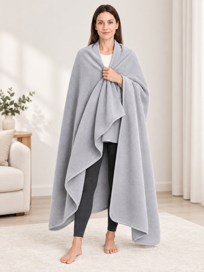 Reversible Light Gray Fleece Blanket size guide