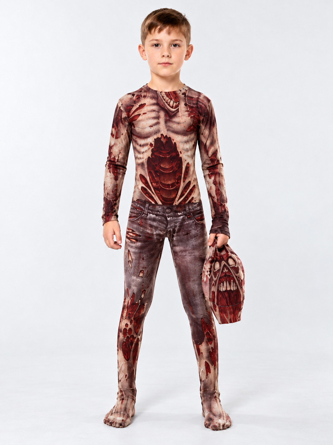 Zombie Costume with Mask and Print