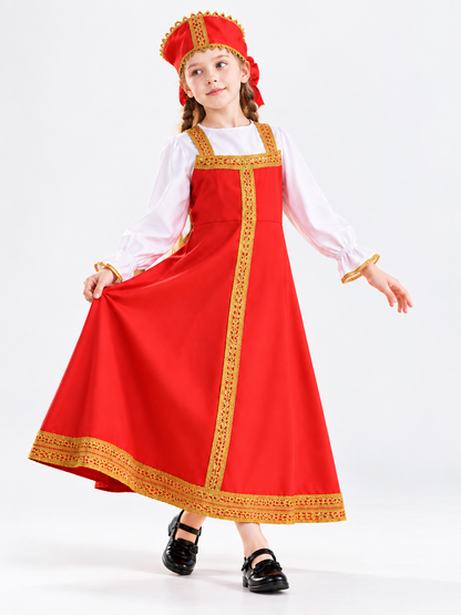 Children's Russian-Style Stage Costume with Headpiece size guide