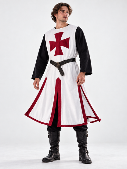 Medieval Tunic Wine with Cross and Trim