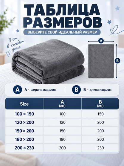 Gray Double-Sided Fleece Throw Blanket with Binding