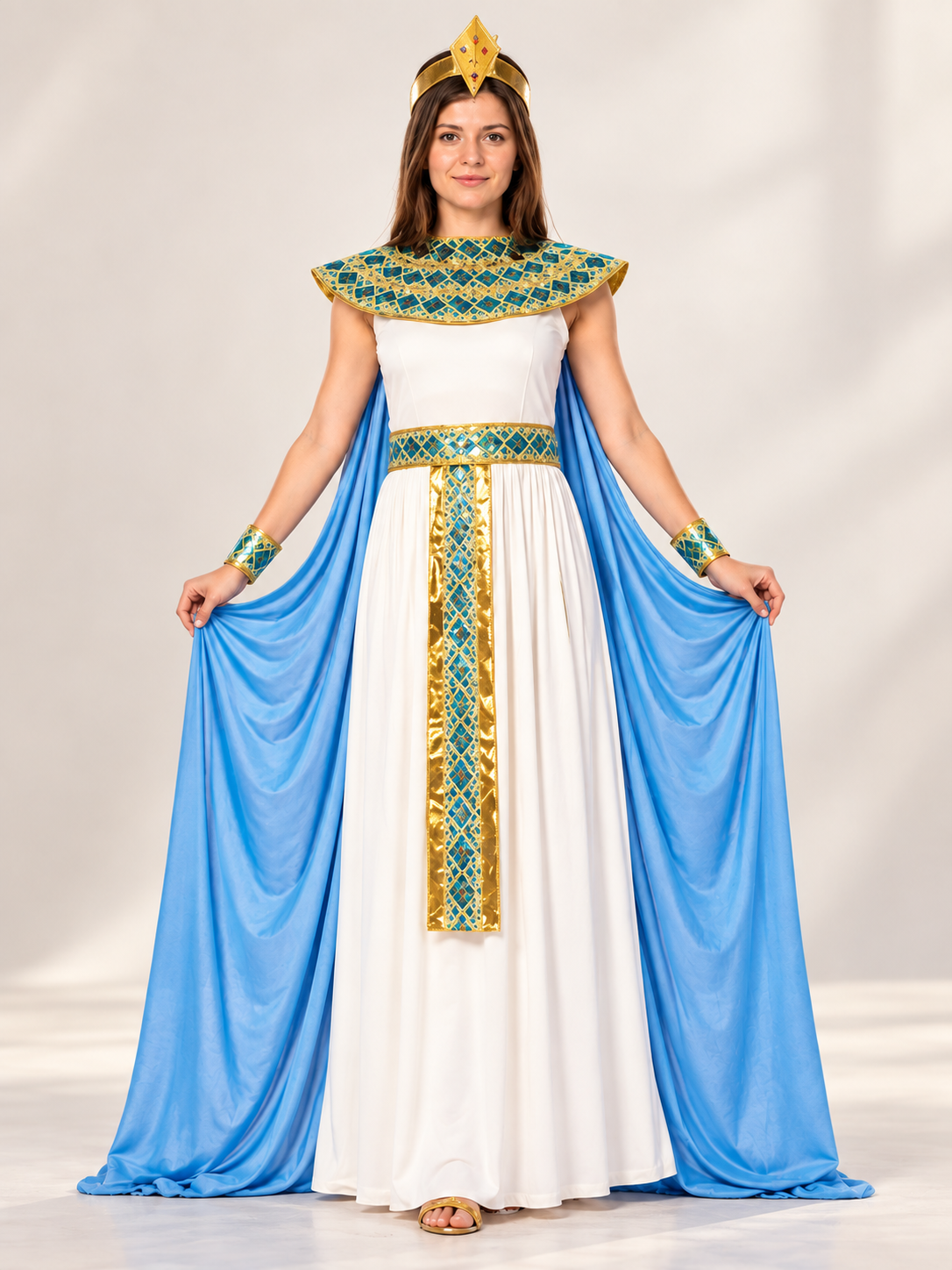 Blue Egyptian Carnival Costume with Headpiece