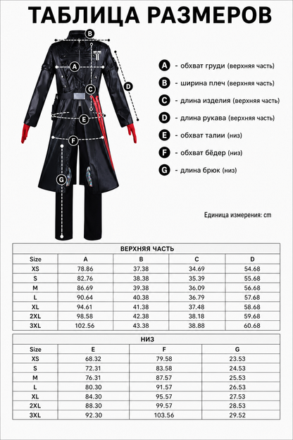 Gehros Cosplay Costume: Long Coat, Pants