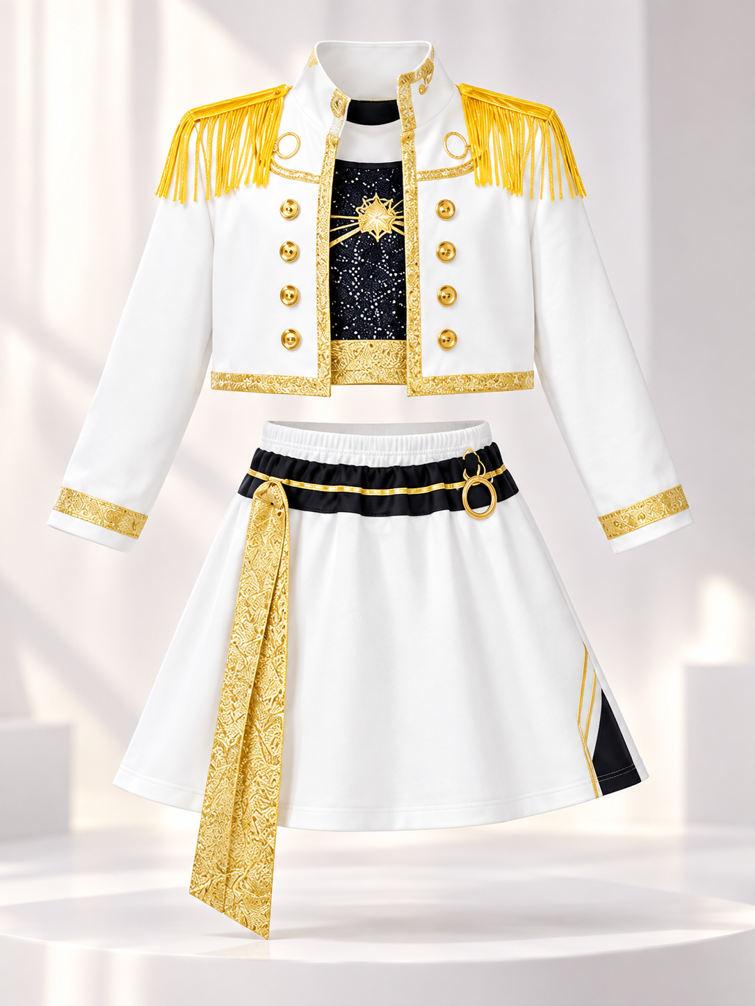3-Piece Kids' Stage Costume with Gold Trim