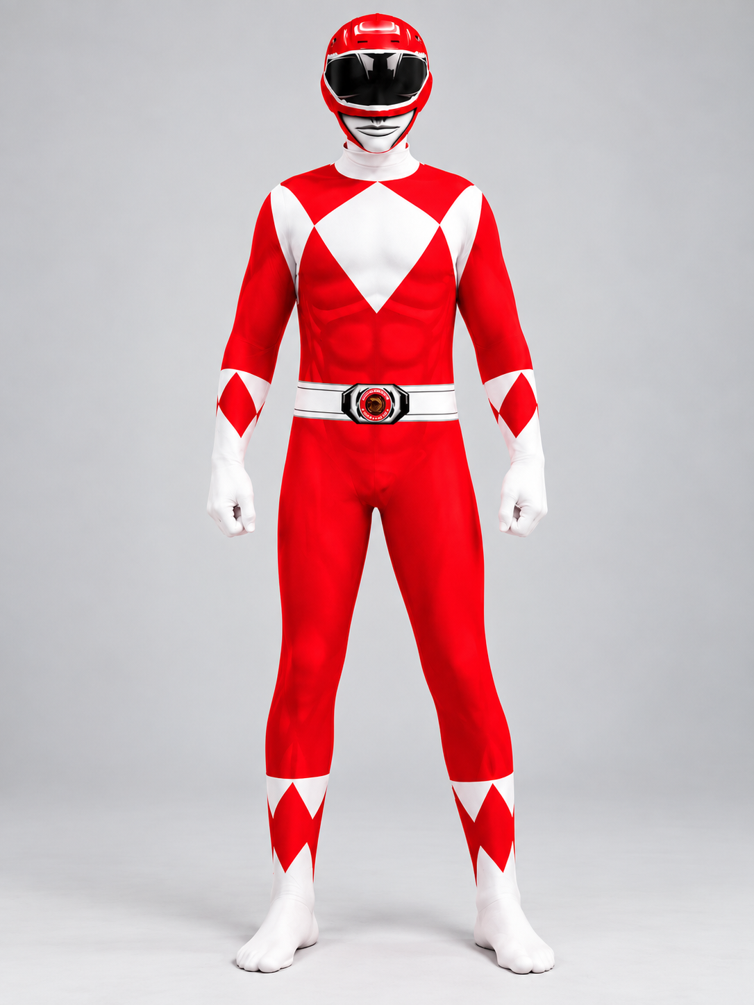 Red and White Cosplay Costume with Mask