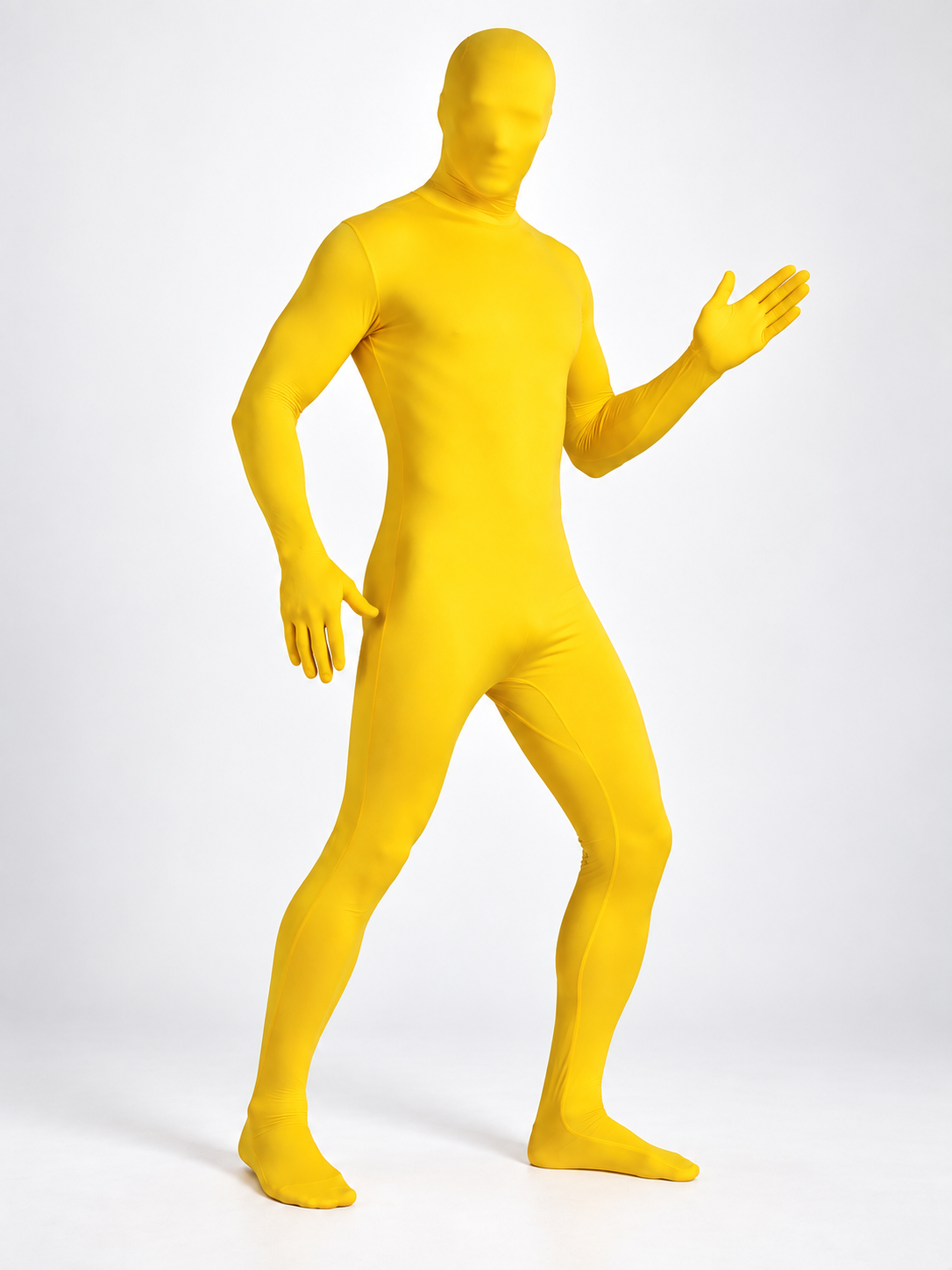 Yellow Form-Fitting Full-Body Jumpsuit Costume size guide