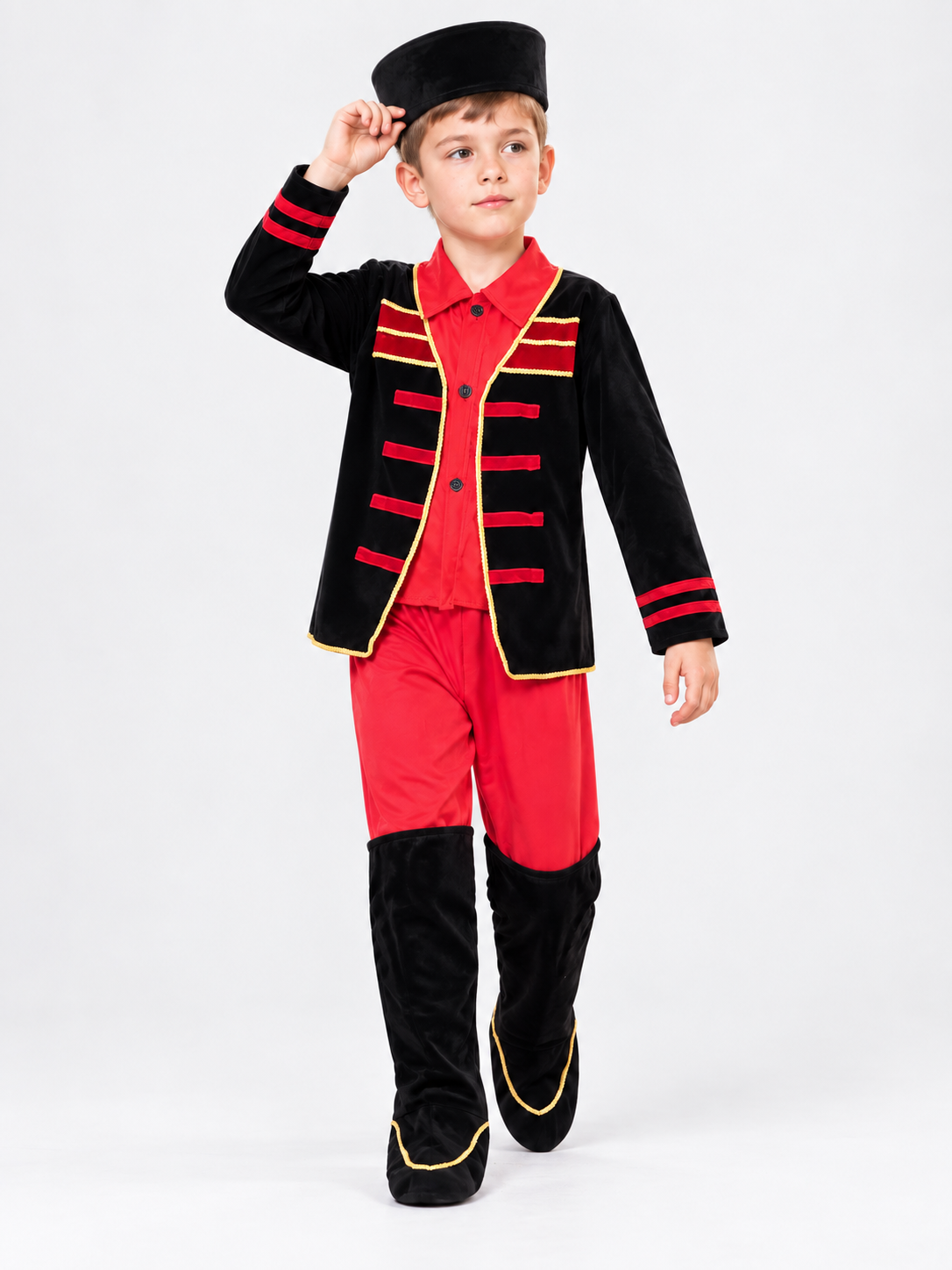 Stage Costume with Red and Gold Trim size guide