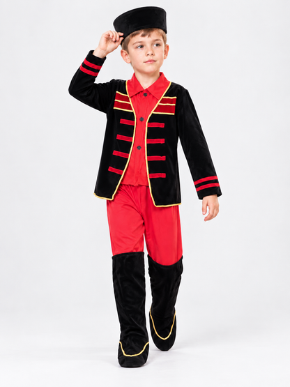 Stage Costume with Red and Gold Trim size guide