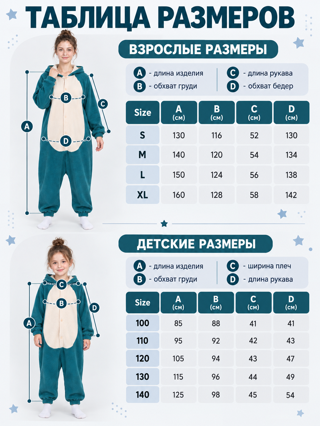 Turquoise Fleece Hooded Pajama Jumpsuit with Ears