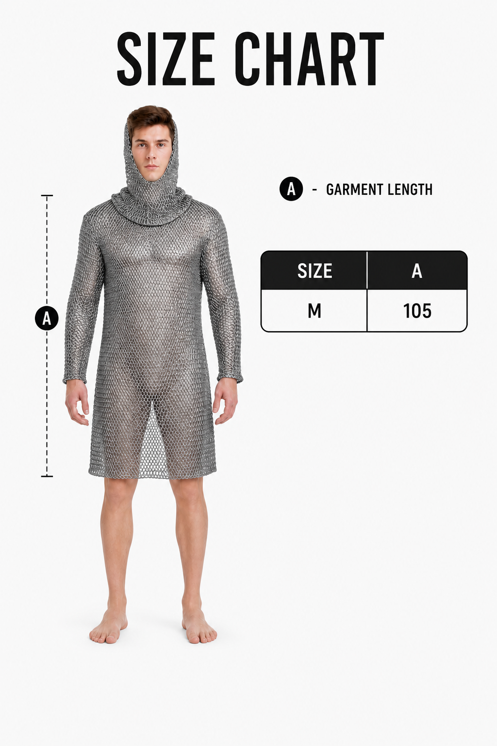 Hooded Long-Sleeve Dress, Above the Knee size guide