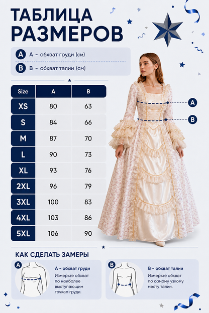 Long Victorian-Style Lace Dress size guide