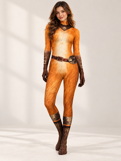 Carnival Costume Jumpsuit with Digital Fur Print
