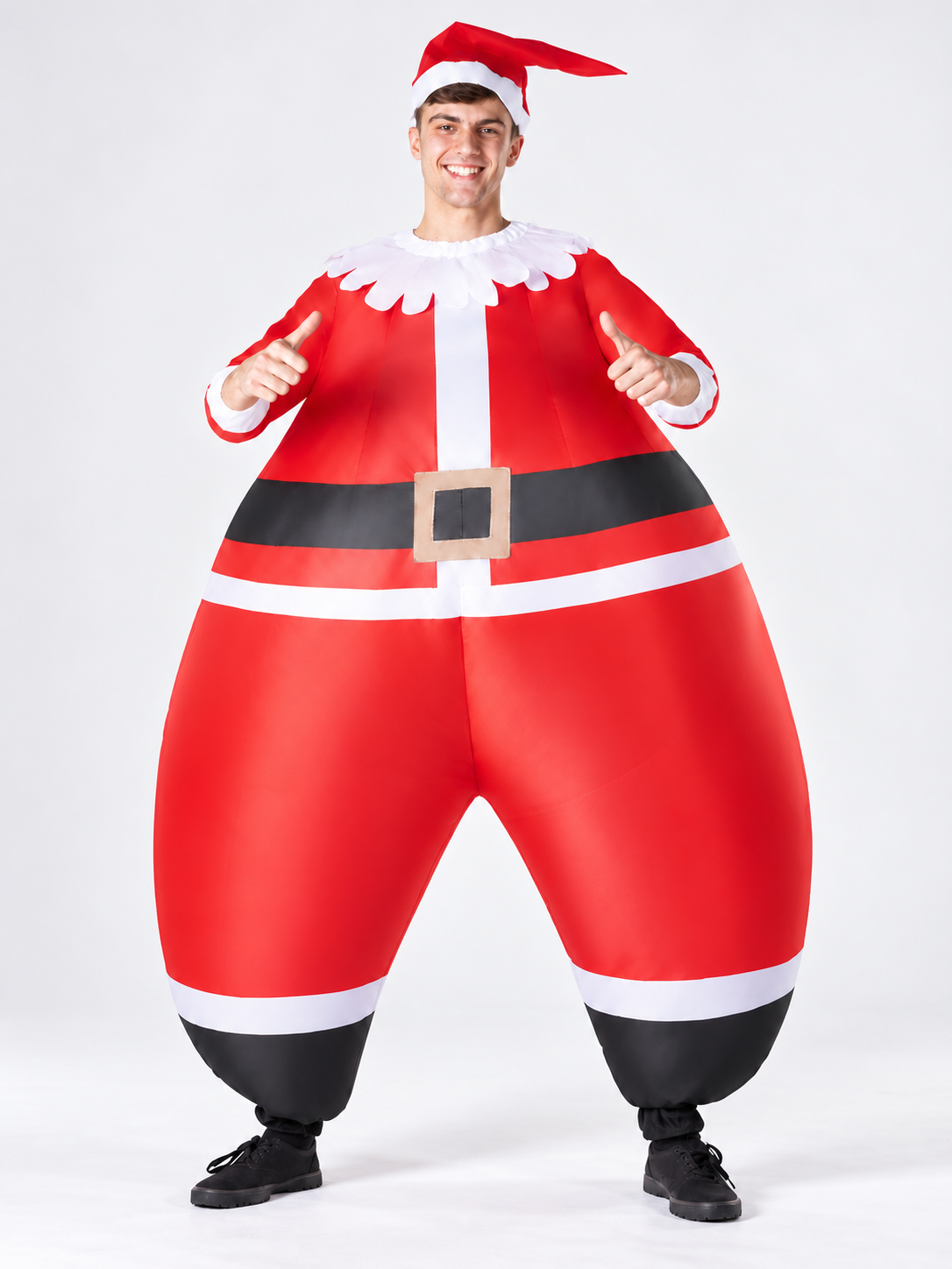 Inflatable Santa Claus Costume with Hat and Belt