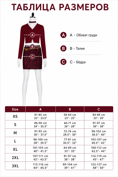 Mary Cosplay Costume: Burgundy Top and Skirt