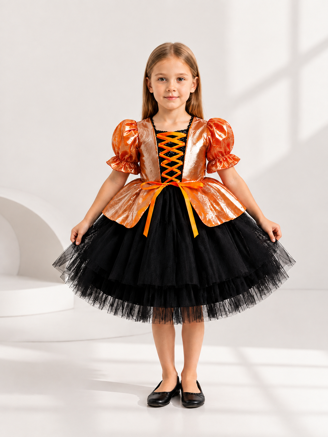 Children's Costume Dress with Puff Sleeves size guide