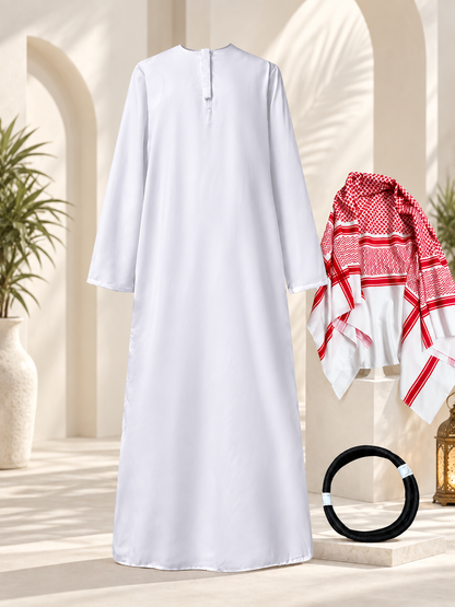 Arabian-themed costume with headscarf size guide