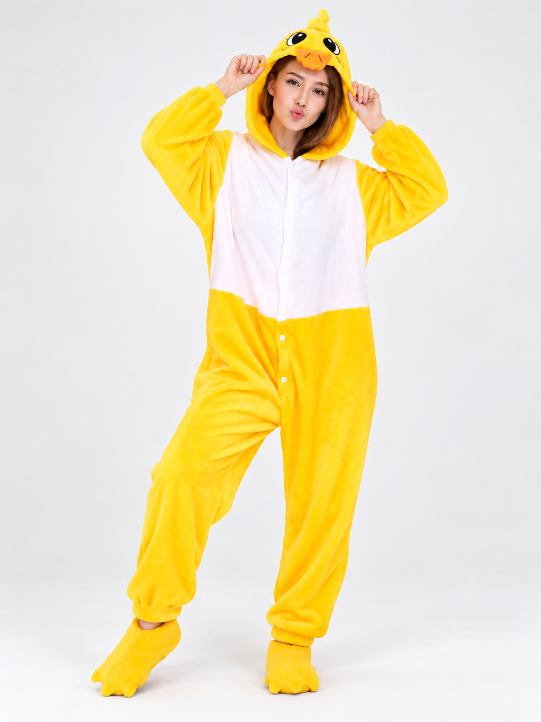 Yellow Duck Hooded Pajama Jumpsuit size guide