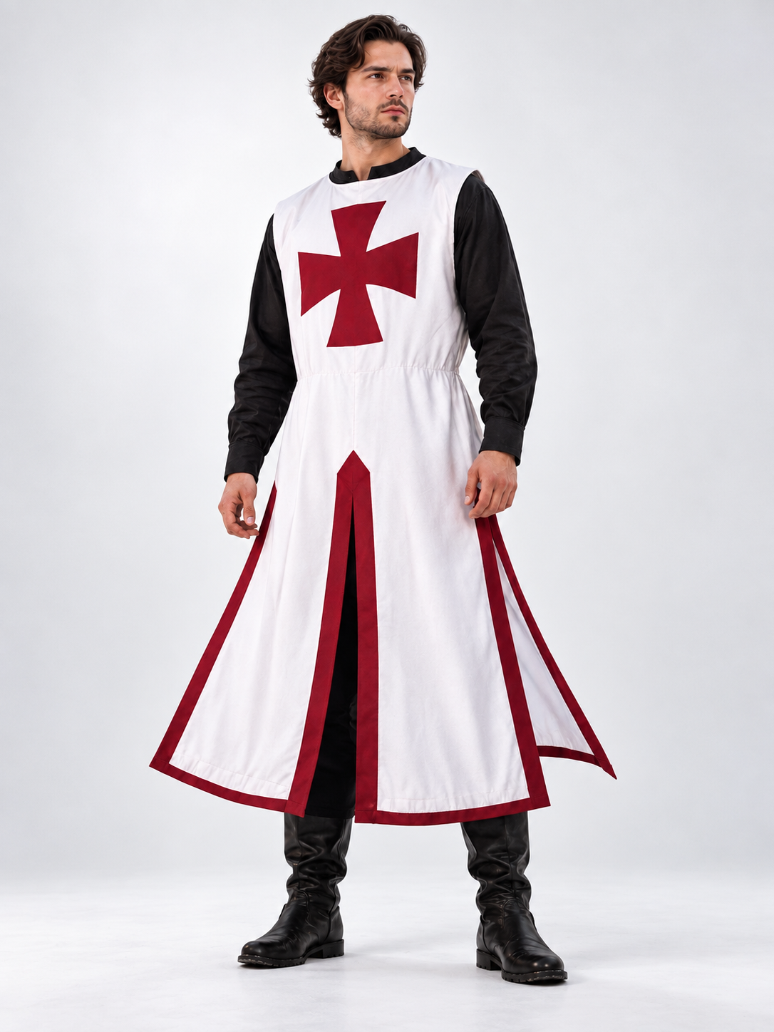 Medieval Crusader Tunic White with Cross