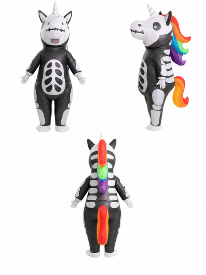 Inflatable Skeleton Unicorn Halloween Costume