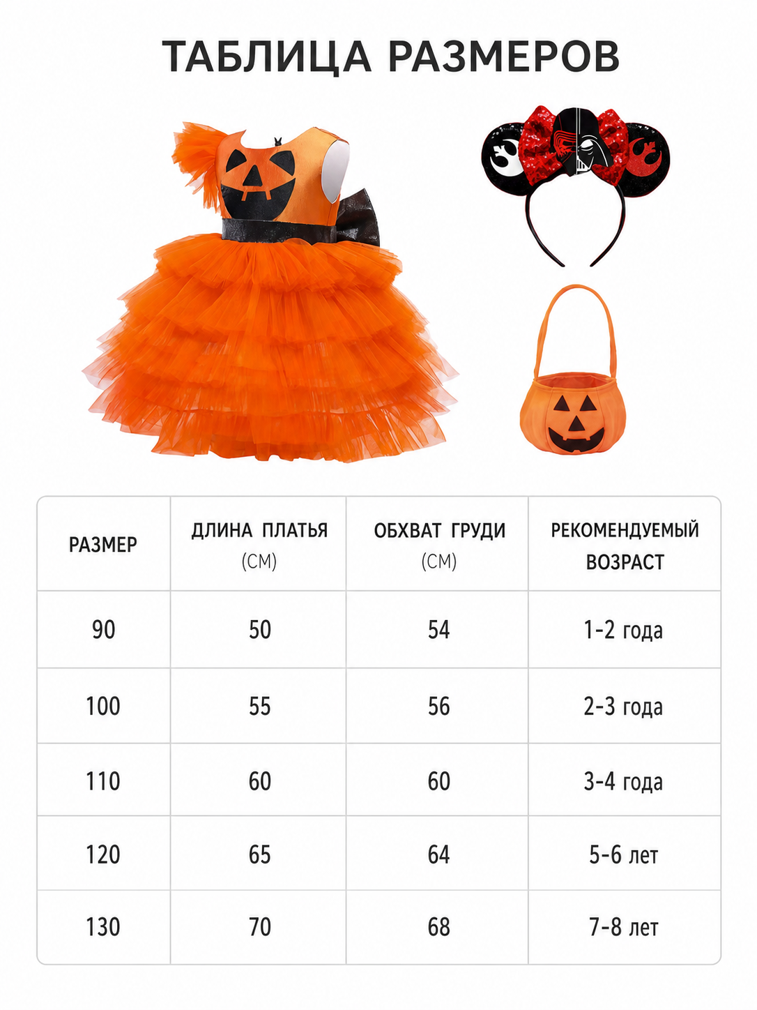Kids' Pumpkin Halloween Costume with Headband