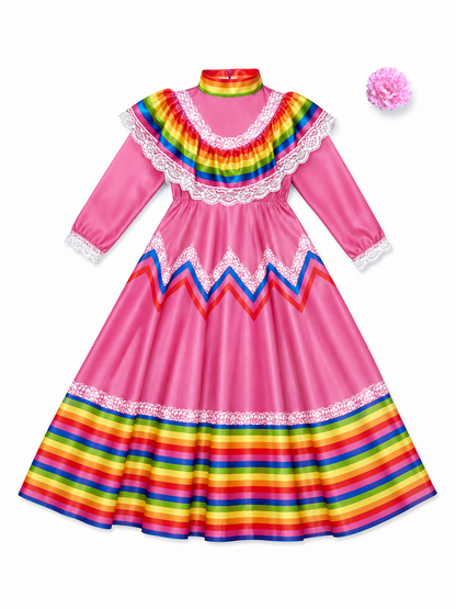 Bright Carnival Dress in Mexican Style